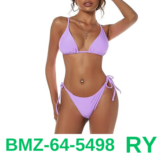 ZAFUL Women's Triangle Bikini String Bikini Set Two Piece Swimsuit Bathing, L