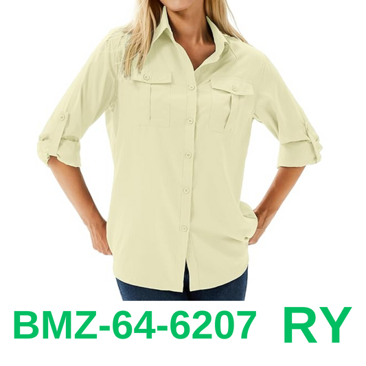 Women's Long Sleeve Shirts UPF 50+ UV Sun Protection Safari Shirt, Outdoor, XXL