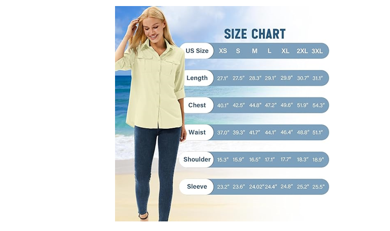 Women's Long Sleeve Shirts UPF 50+ UV Sun Protection Safari Shirt, Outdoor, XXL