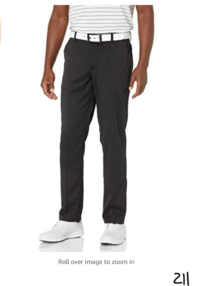 Essentials Men's Slim-Fit Stretch Golf Pant, Black, 32W x 34L