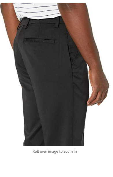 Essentials Men's Slim-Fit Stretch Golf Pant, Black, 32W x 34L