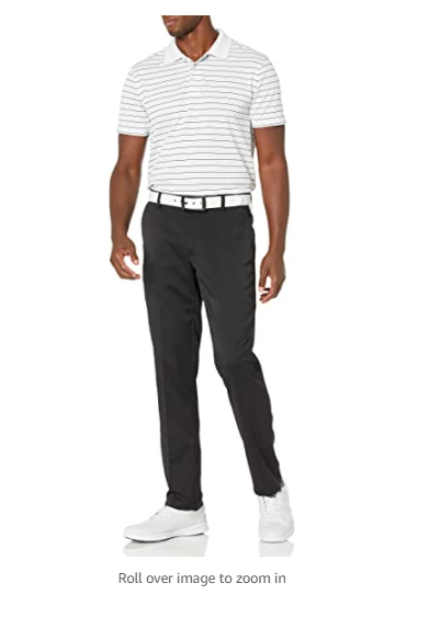 Essentials Men's Slim-Fit Stretch Golf Pant, Black, 32W x 34L