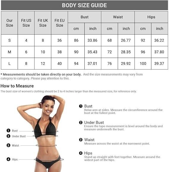 ZAFUL Women's Bikini Set V-Wired Ruffle Ribbed High Cut V-Notch Swimwear, Small