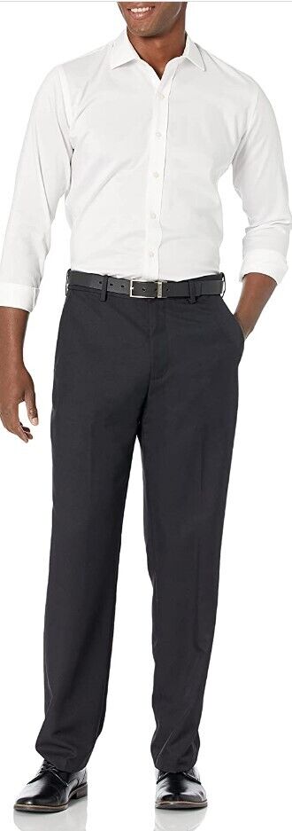Amazon Essentials Men's Classic-Fit Expandable-Waist Flat-Front Dress Pant 40x34