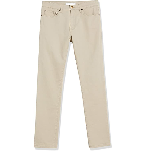Essentials Men's Slim-Fit Stretch Jean, Light Khaki, 31W x 30L