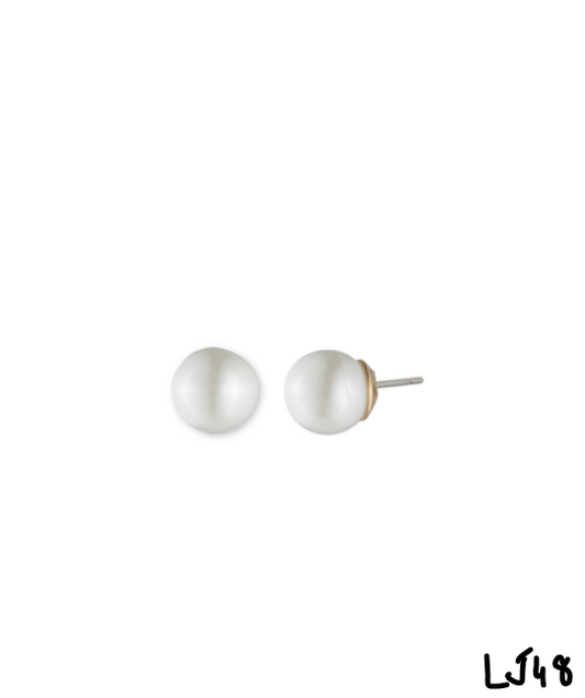 Anne Klein Blanc Pearl Stud Earrings
