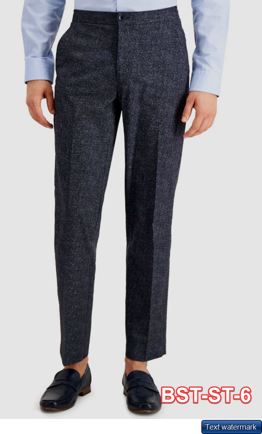 $120 Tommy Hilfiger Mens Blue Modern-Fit Suit Trousers Dress Pants Size 40W 32L