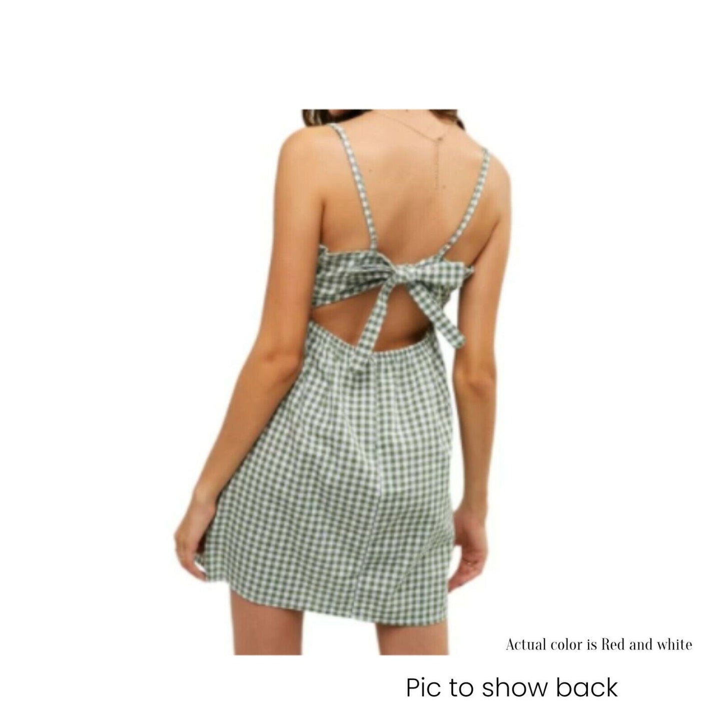 ZAFUL Women's Mini Dress Spaghetti Straps Sleeveless Boho Beach Dress Red Plaid