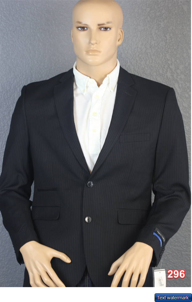 Vince Camuto Black Pin Stripe Slim Fit Suit Separate Jacket Sport Coat 40S
