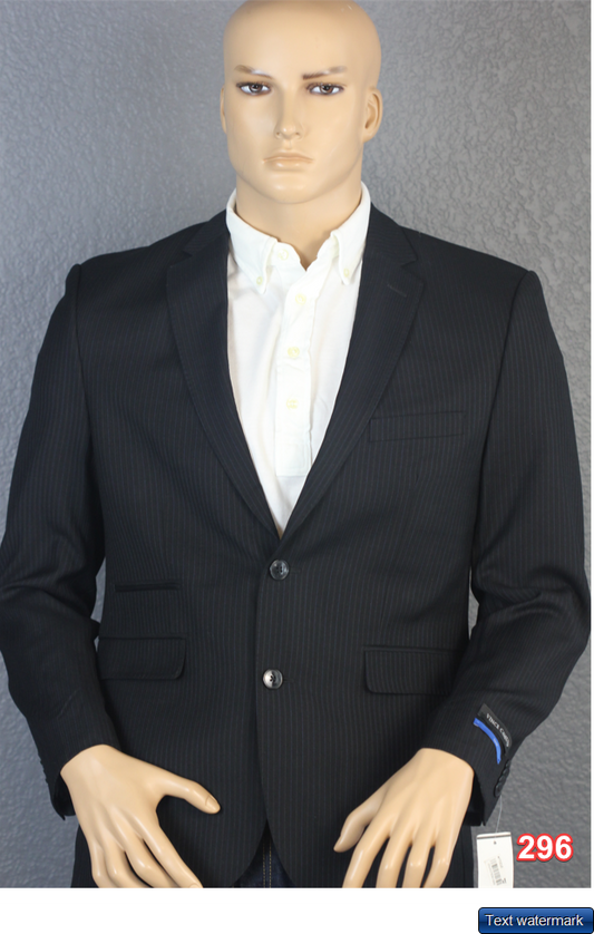 Vince Camuto Black Pin Stripe Slim Fit Suit Separate Jacket Sport Coat 40S