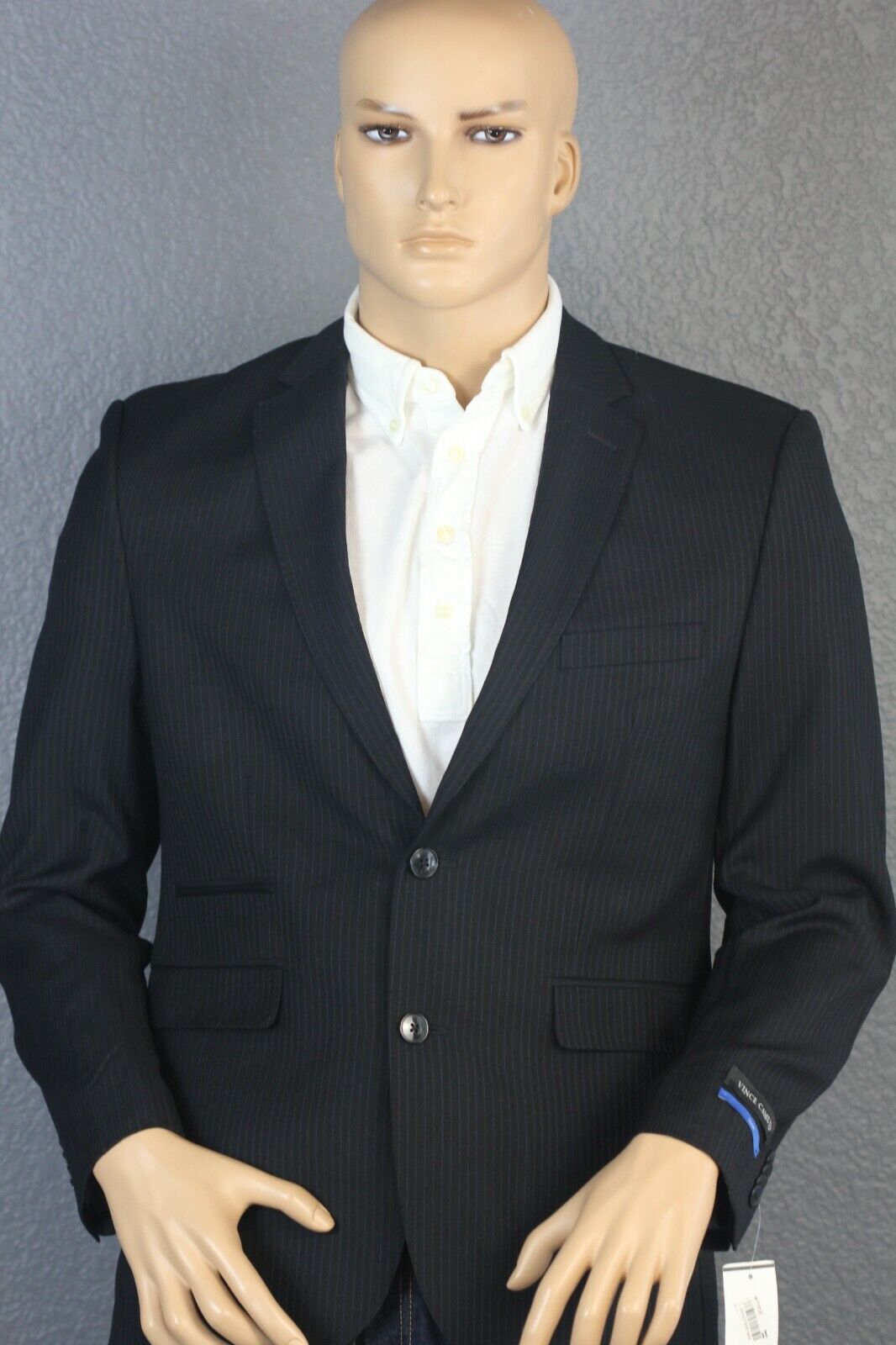 Vince Camuto Black Pin Stripe Slim Fit Suit Separate Jacket Sport Coat 40S