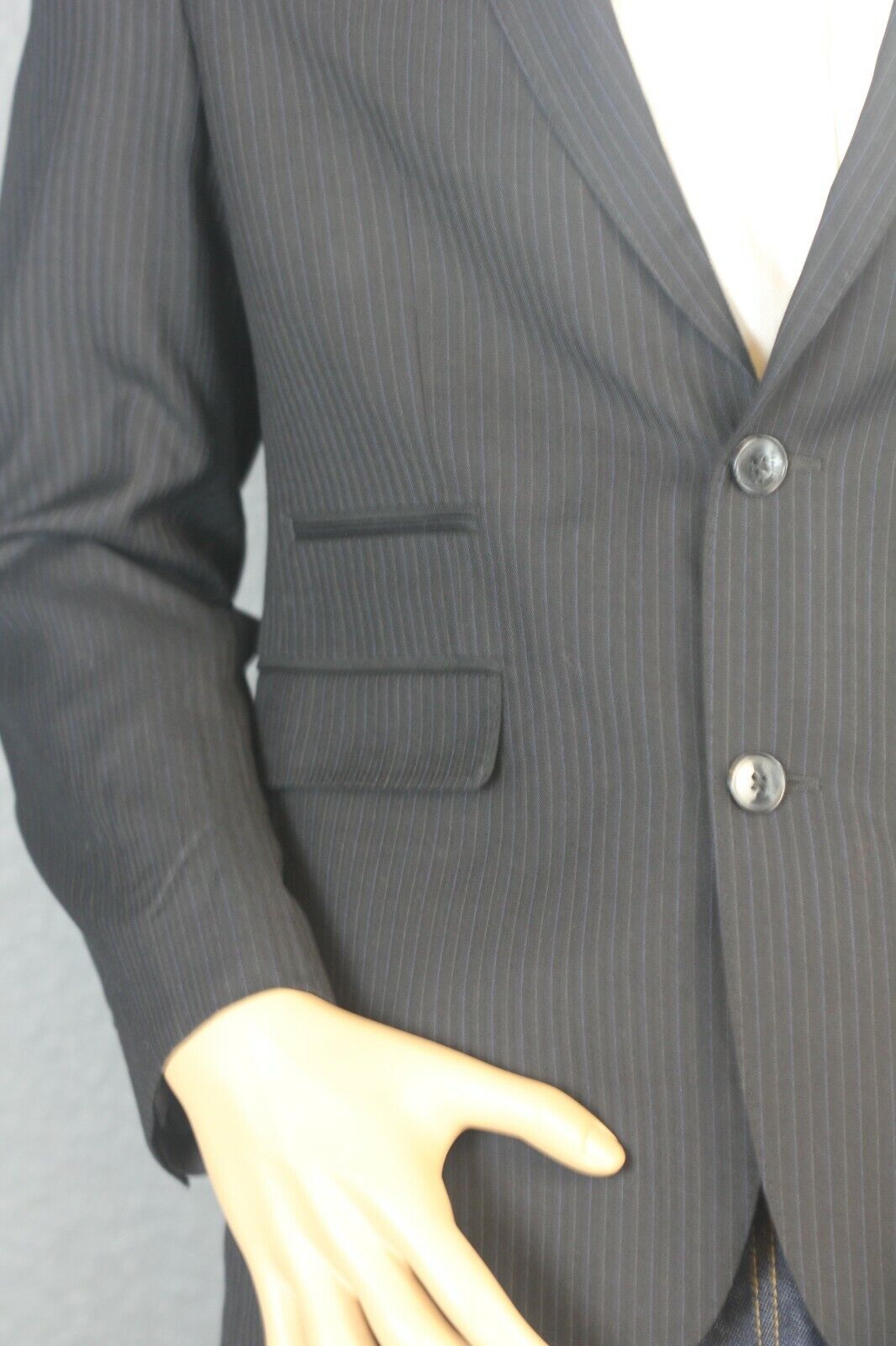 Vince Camuto Black Pin Stripe Slim Fit Suit Separate Jacket Sport Coat 40S