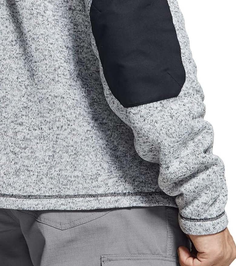 CQR Men's Thermal Fleece Half Zip Pullover, Winter Outdoor Warm Sweater, Gray, M