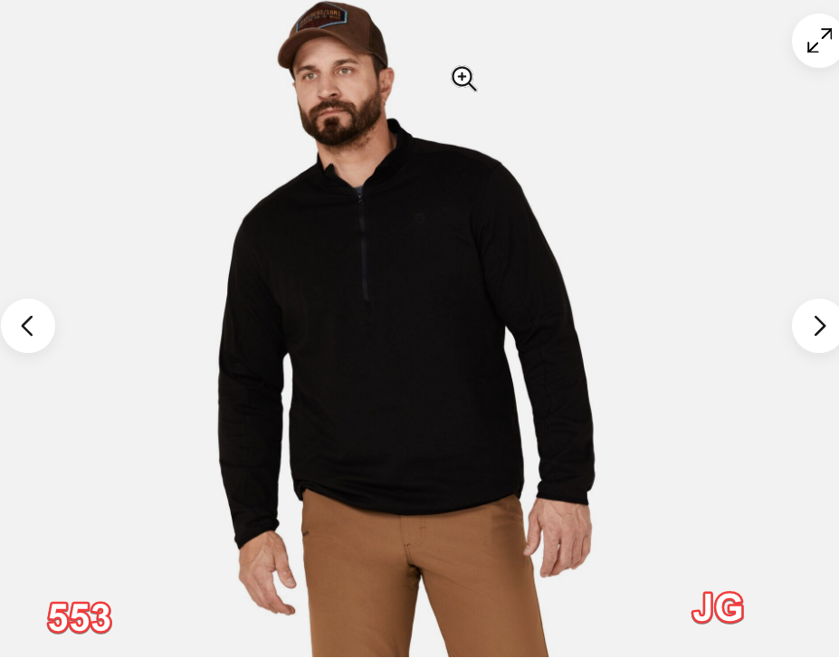 Wrangler ATG Men All-Terrain Solid 1/2 Zip Performance Pullover Shirt, Black, 4X