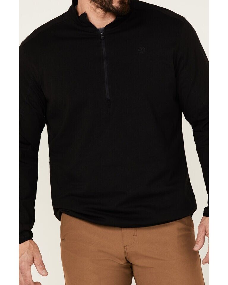Wrangler ATG Men All-Terrain Solid 1/2 Zip Performance Pullover Shirt, Black, 4X