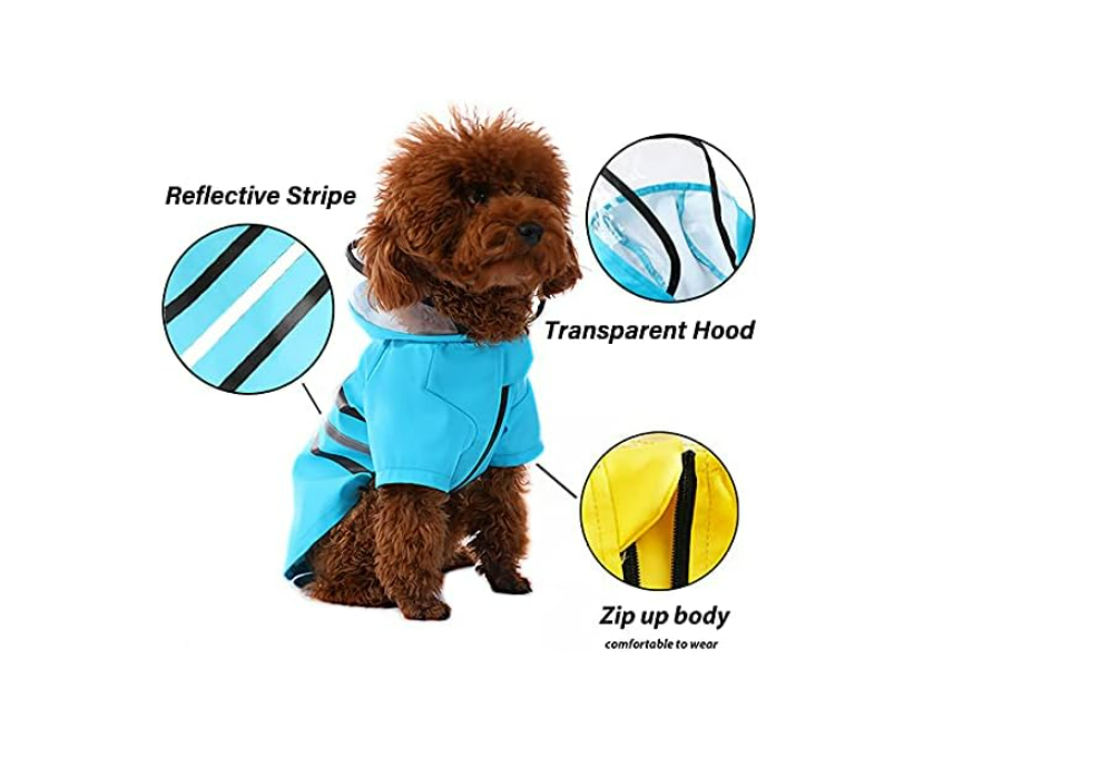 Wizland Dog Raincoat Dog Rain Jacket with Hood Lightweight Waterproof Jacket XL