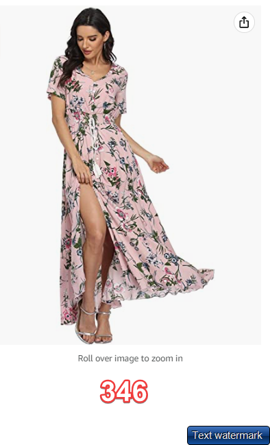 VintageClothing Womens Floral Print Maxi Dress Boho Button Up Split Beach Dress