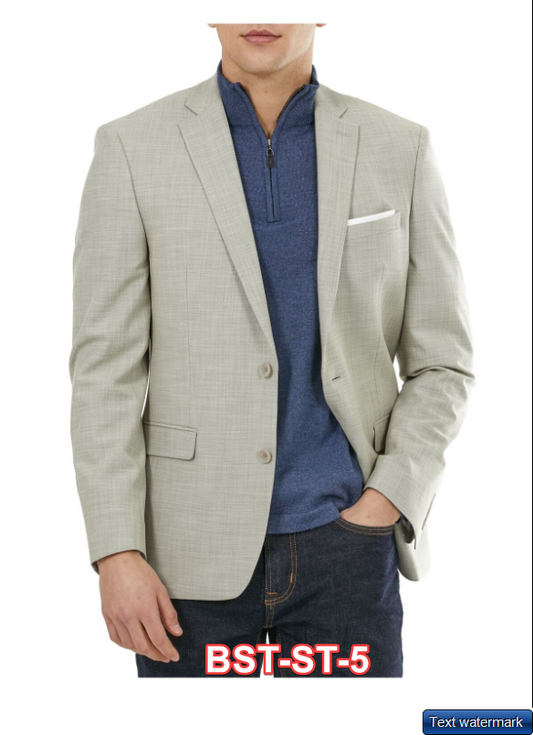 BAR III Mens Beige Single Breasted, Stretch Blazer Jacket 46L/44R