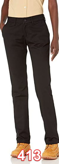 Dickies Women's Straight Flex Twill Pant Rinsed Black 2R