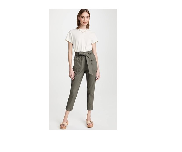 BB DAKOTA womens Tied Up Pants, Drawstring Closure, Surplus Green, Medium US