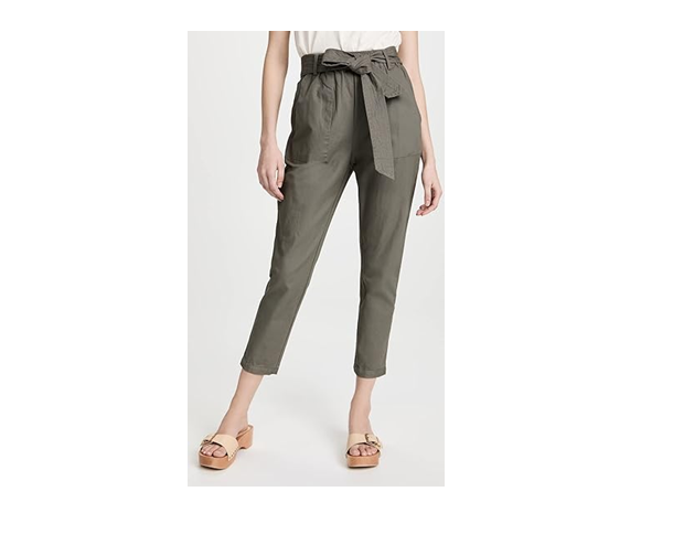 BB DAKOTA womens Tied Up Pants, Drawstring Closure, Surplus Green, Medium US