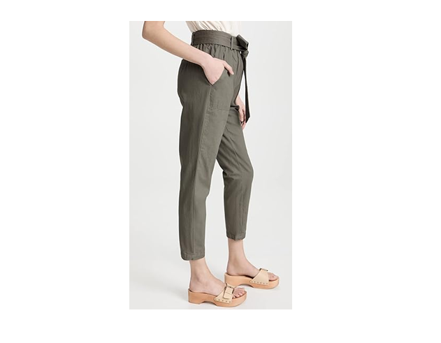 BB DAKOTA womens Tied Up Pants, Drawstring Closure, Surplus Green, Medium US