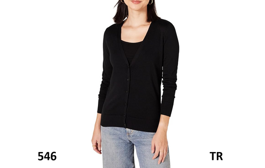Essentials Women's Lightweight Vee Cardigan Sweater, S