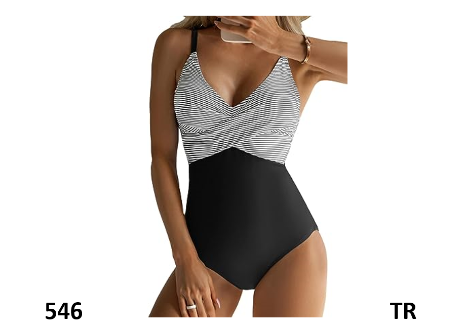 B2prity Women's One Piece Swimsuits Tummy Control Front Cross Bathing Suits, S