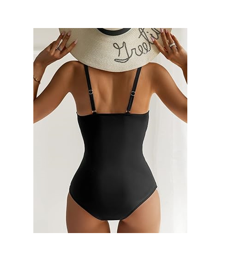 B2prity Women's One Piece Swimsuits Tummy Control Front Cross Bathing Suits, S