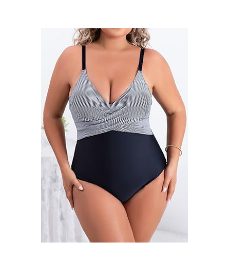 B2prity Women's One Piece Swimsuits Tummy Control Front Cross Bathing Suits, S