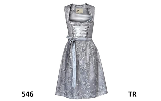 Alte Liebe 2pcs Oktoberfest Dress Women's German Dirndl Dress A341 /44 Grey