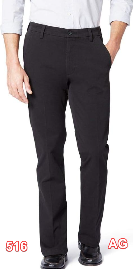 DOCKERS Men's Slim Fit Workday Khaki Smart 360 Flex Pants, Black, 32W x 34L