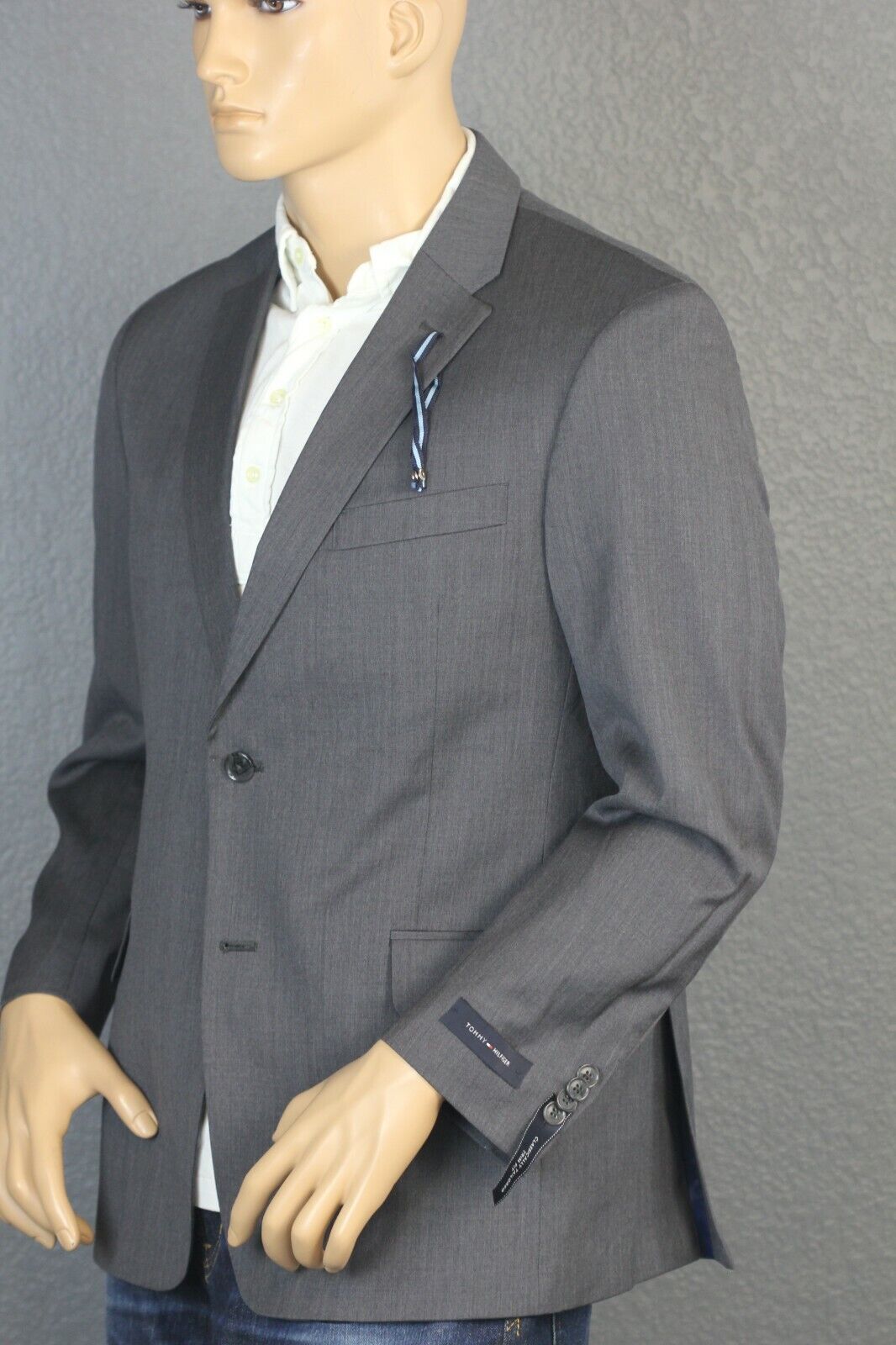 TOMMY HILFIGER Mens Gray Suit Jacket Keene Dark Grey Size 40S