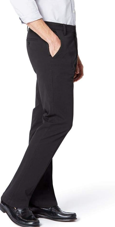 DOCKERS Men's Slim Fit Workday Khaki Smart 360 Flex Pants, Black, 32W x 34L