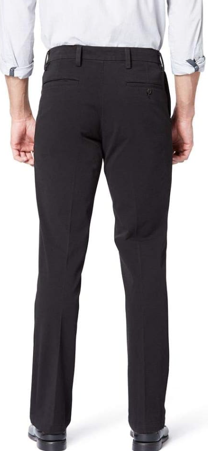 DOCKERS Men's Slim Fit Workday Khaki Smart 360 Flex Pants, Black, 32W x 34L