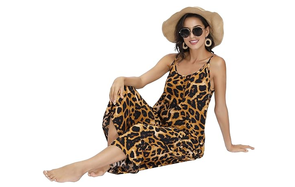 BUENOS NINOS Women V Neck Floral Maxi Dress Boho Printed Adjustable Spaghetti, M