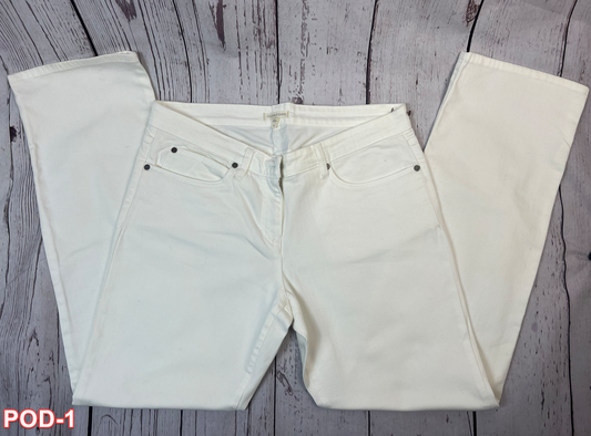 Eileen Fisher Women's Straight White Designer Jeans 32Wx31L
