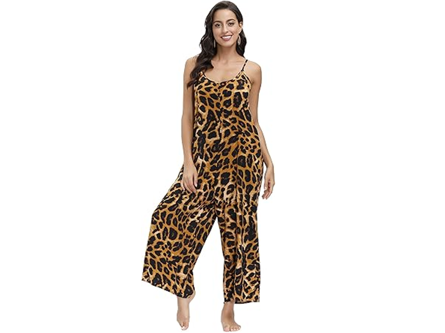 BUENOS NINOS Women V Neck Floral Maxi Dress Boho Printed Adjustable Spaghetti, M
