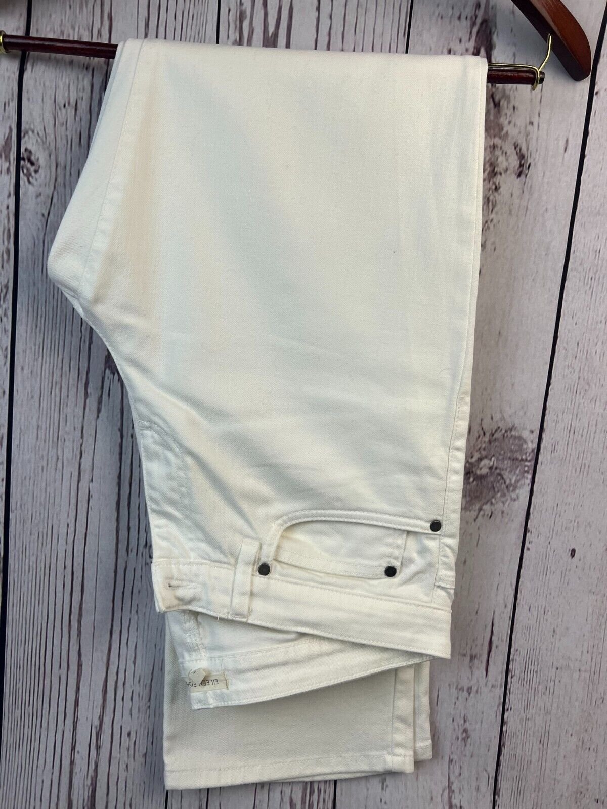Eileen Fisher Women's Straight White Designer Jeans 32Wx31L