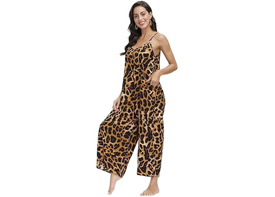 BUENOS NINOS Women V Neck Floral Maxi Dress Boho Printed Adjustable Spaghetti, M
