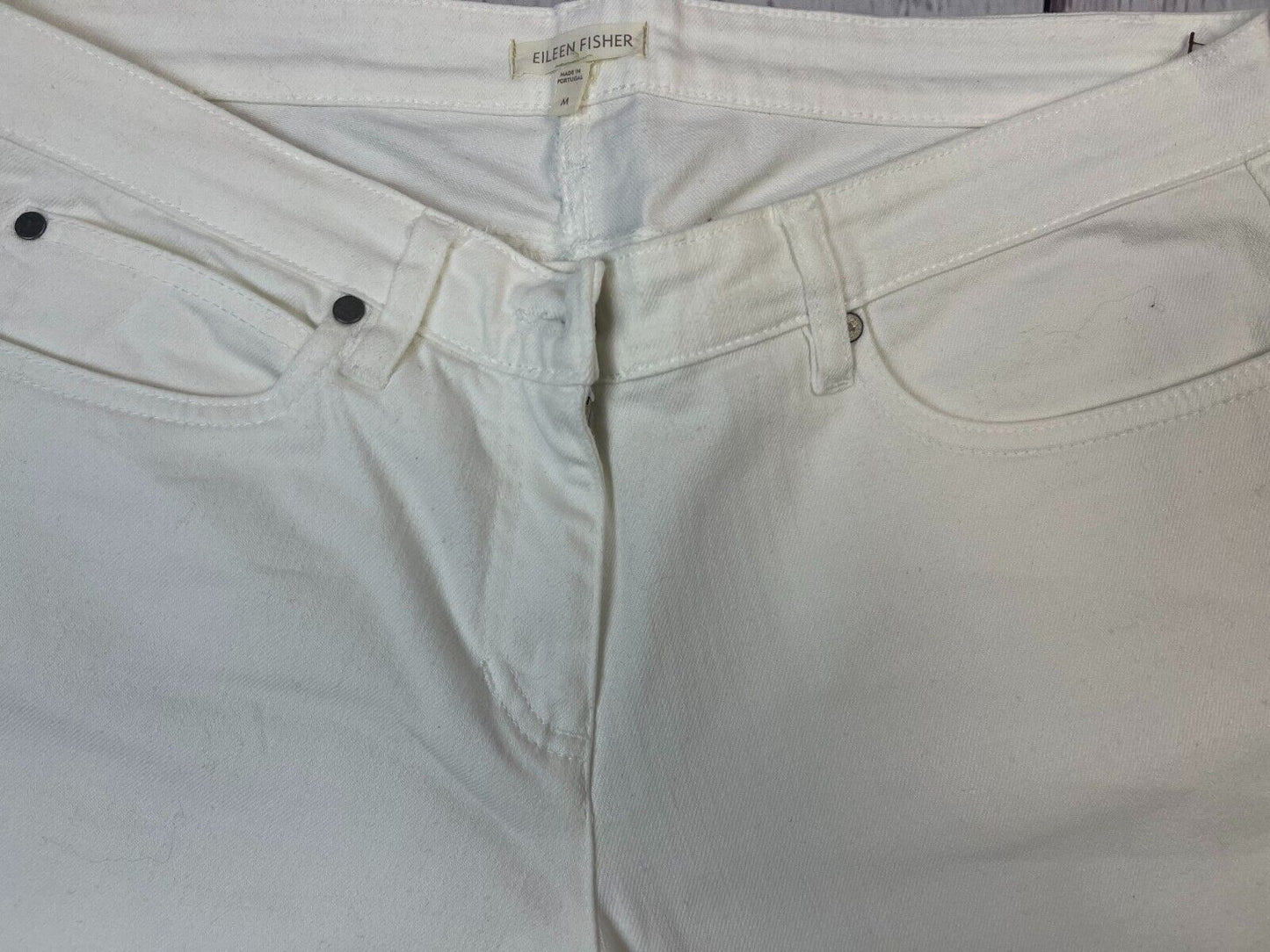 Eileen Fisher Women's Straight White Designer Jeans 32Wx31L