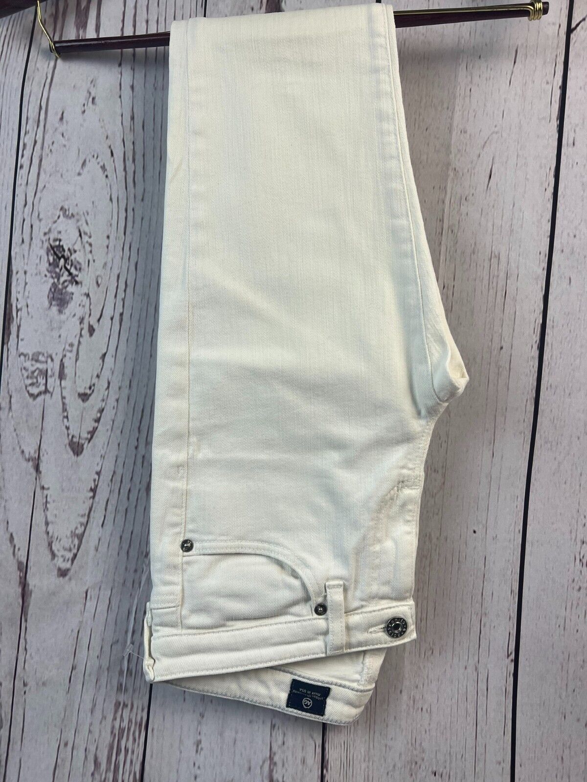 AG Adriano Goldschmied Women's Stevie Slim Straight White Designer Jeans 28Wx30L