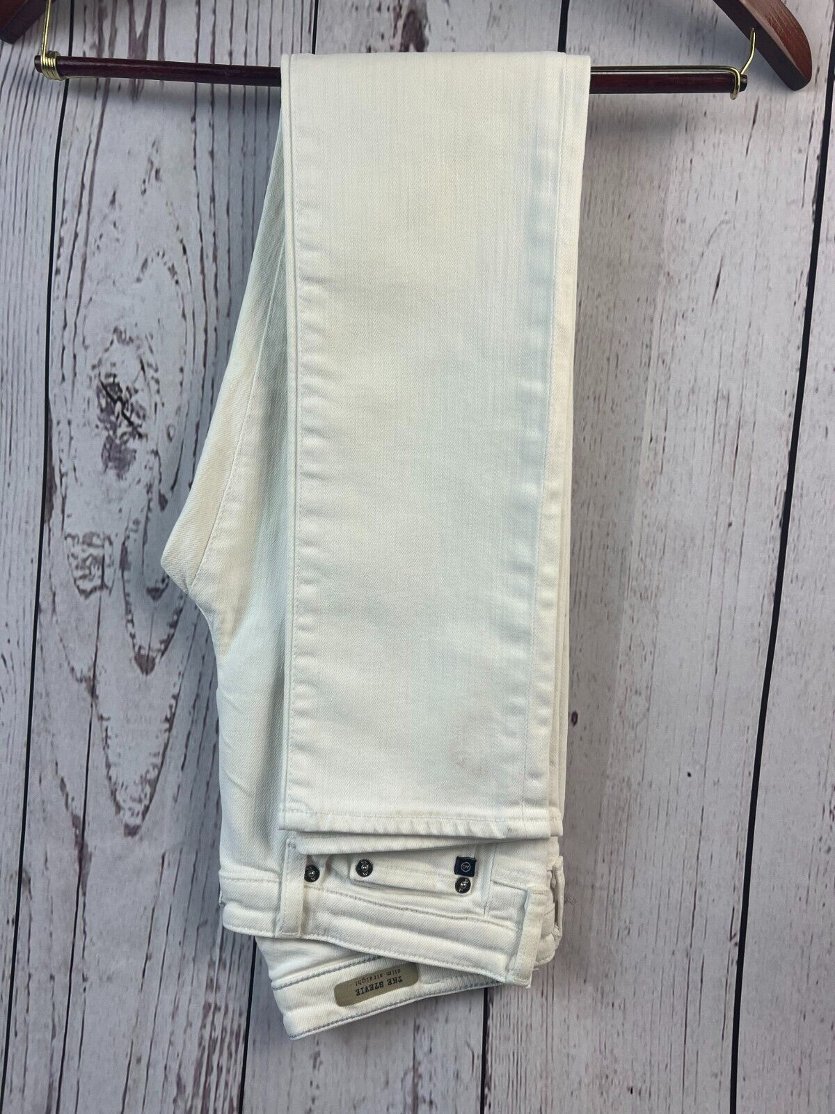AG Adriano Goldschmied Women's Stevie Slim Straight White Designer Jeans 28Wx30L