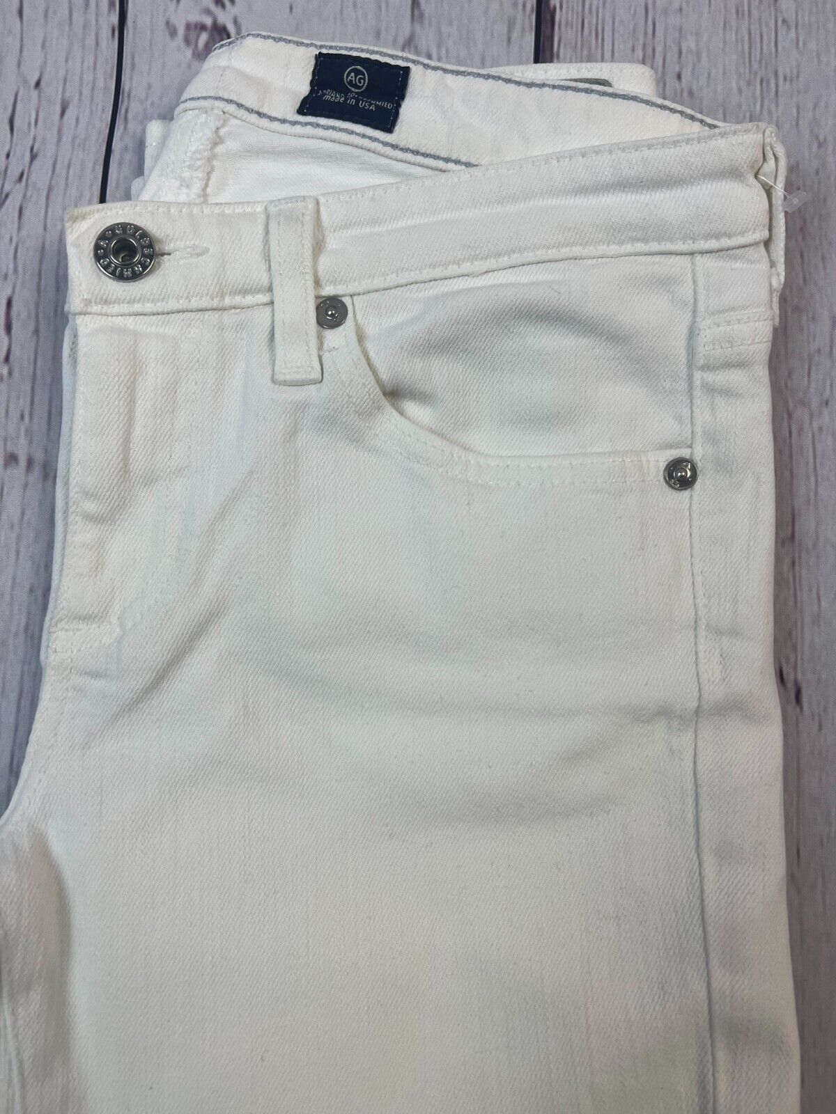 AG Adriano Goldschmied Women's Stevie Slim Straight White Designer Jeans 28Wx30L