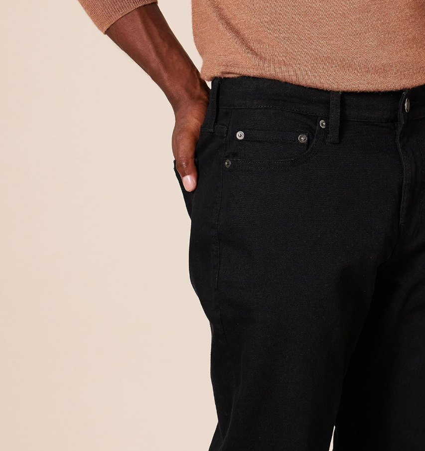 Essentials Men's Slim-Fit Stretch Jean, Black, 38W x 32L