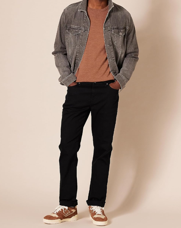 Essentials Men's Slim-Fit Stretch Jean, Black, 38W x 32L