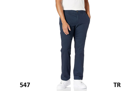 Essentials Men's Athletic-Fit Casual Stretch Chino Pants, Navy, 38W x 34L
