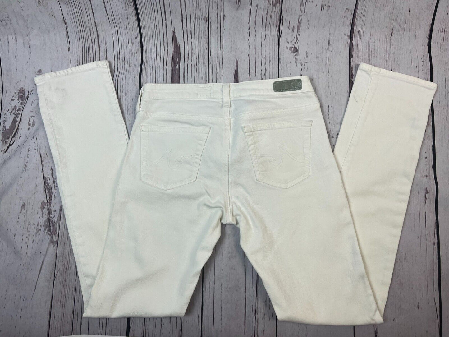 AG Adriano Goldschmied Women's Stevie Slim Straight White Designer Jeans 28Wx30L