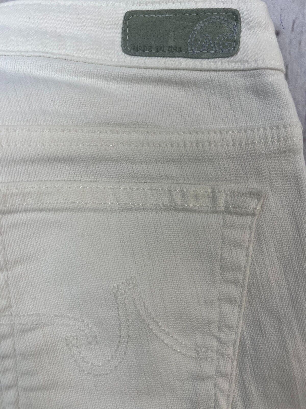 AG Adriano Goldschmied Women's Stevie Slim Straight White Designer Jeans 28Wx30L
