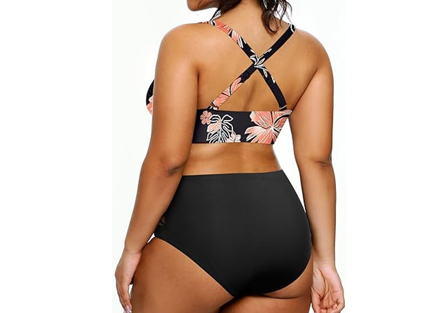 Yonique Women Plus Size Bikini High Waisted Swimsuits Two Piece Bathing Suits,24